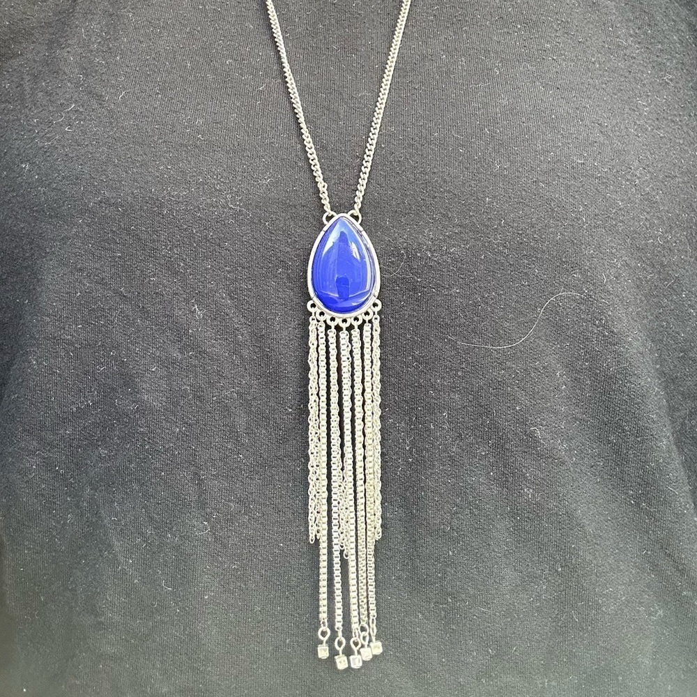 Silver Fringe Necklace - Picture 2 of 3